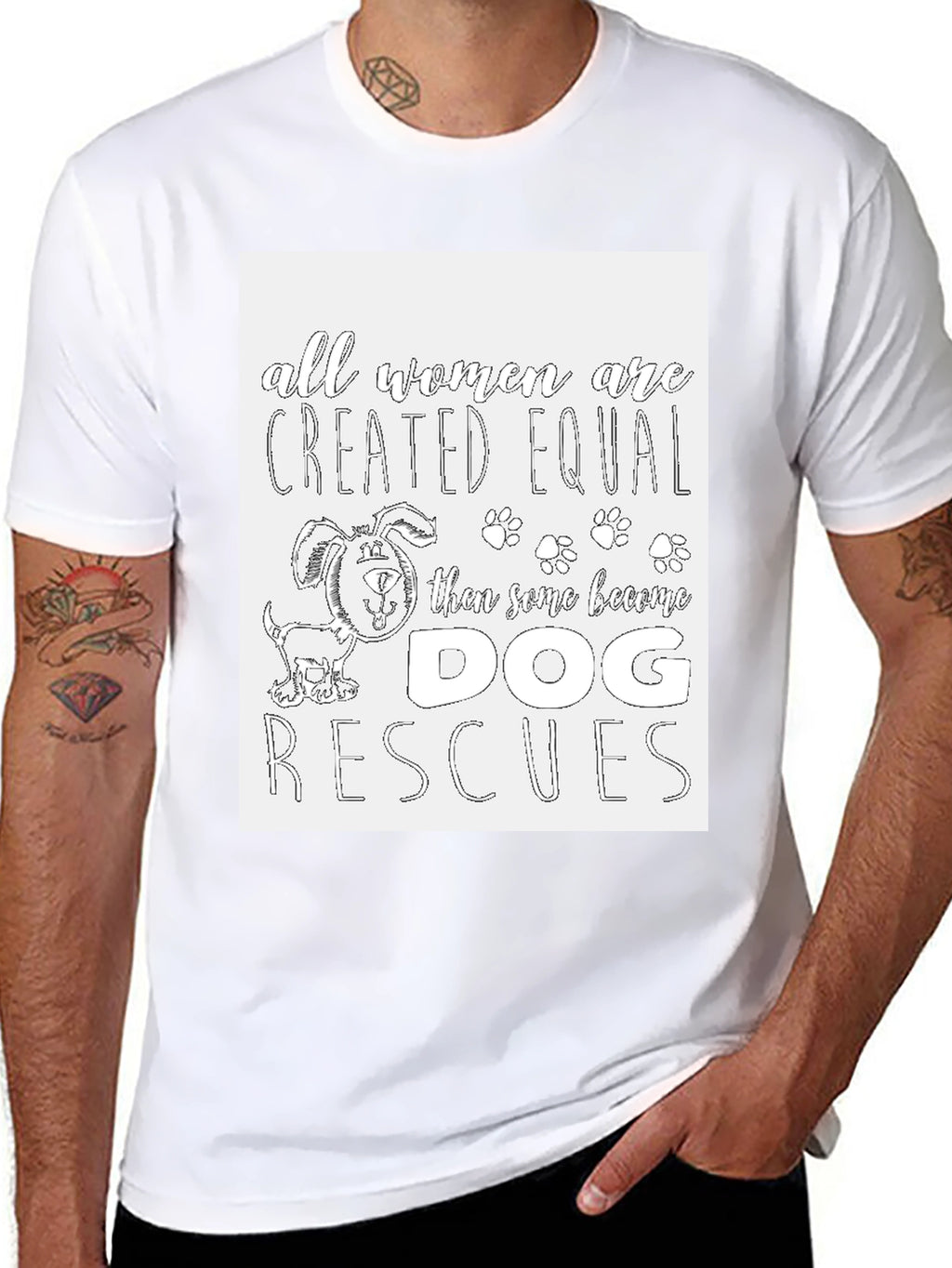 Dog Rescue Womens Graphic T-Shirt