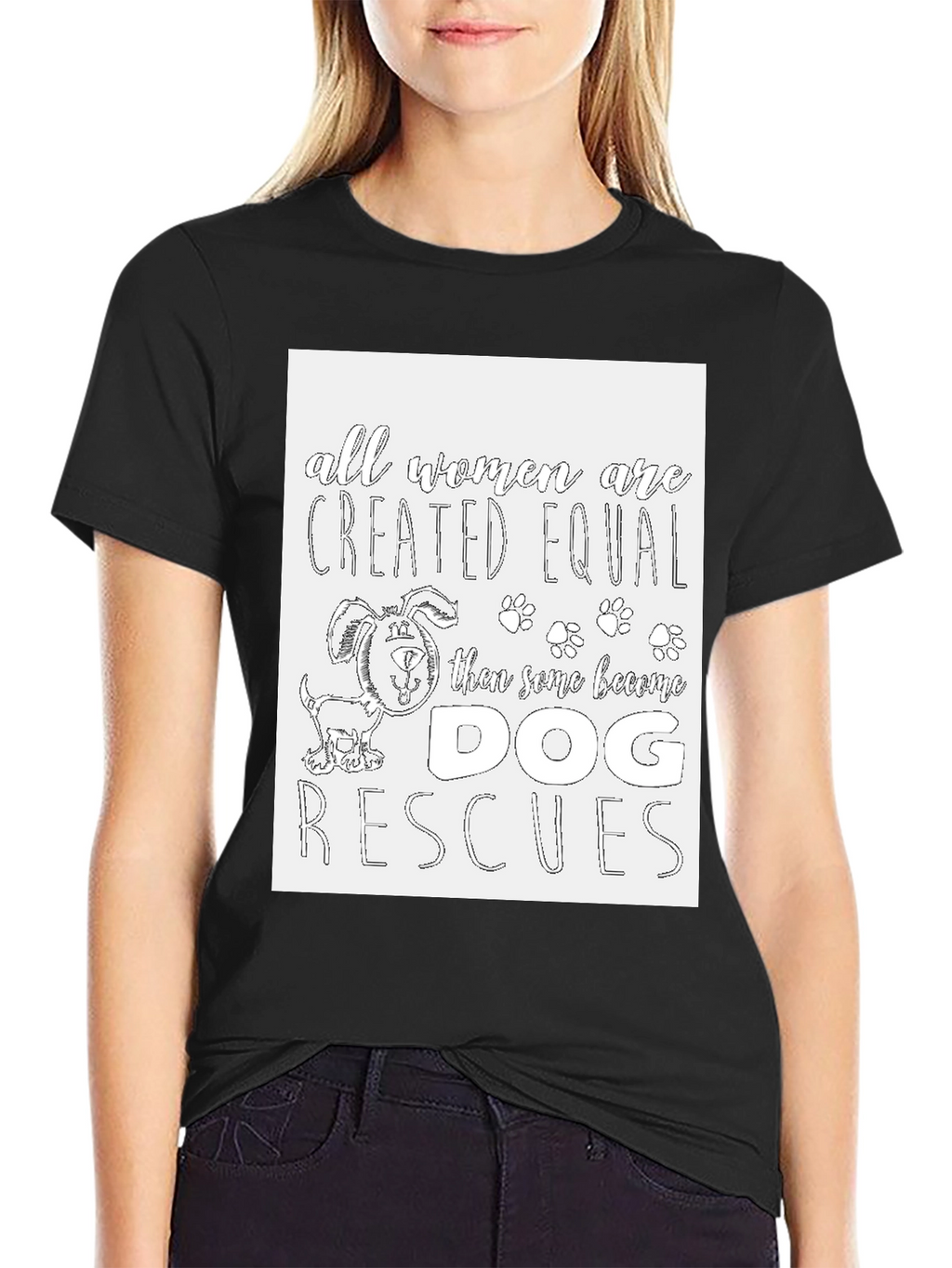 Dog Rescue Womens Graphic T-Shirt