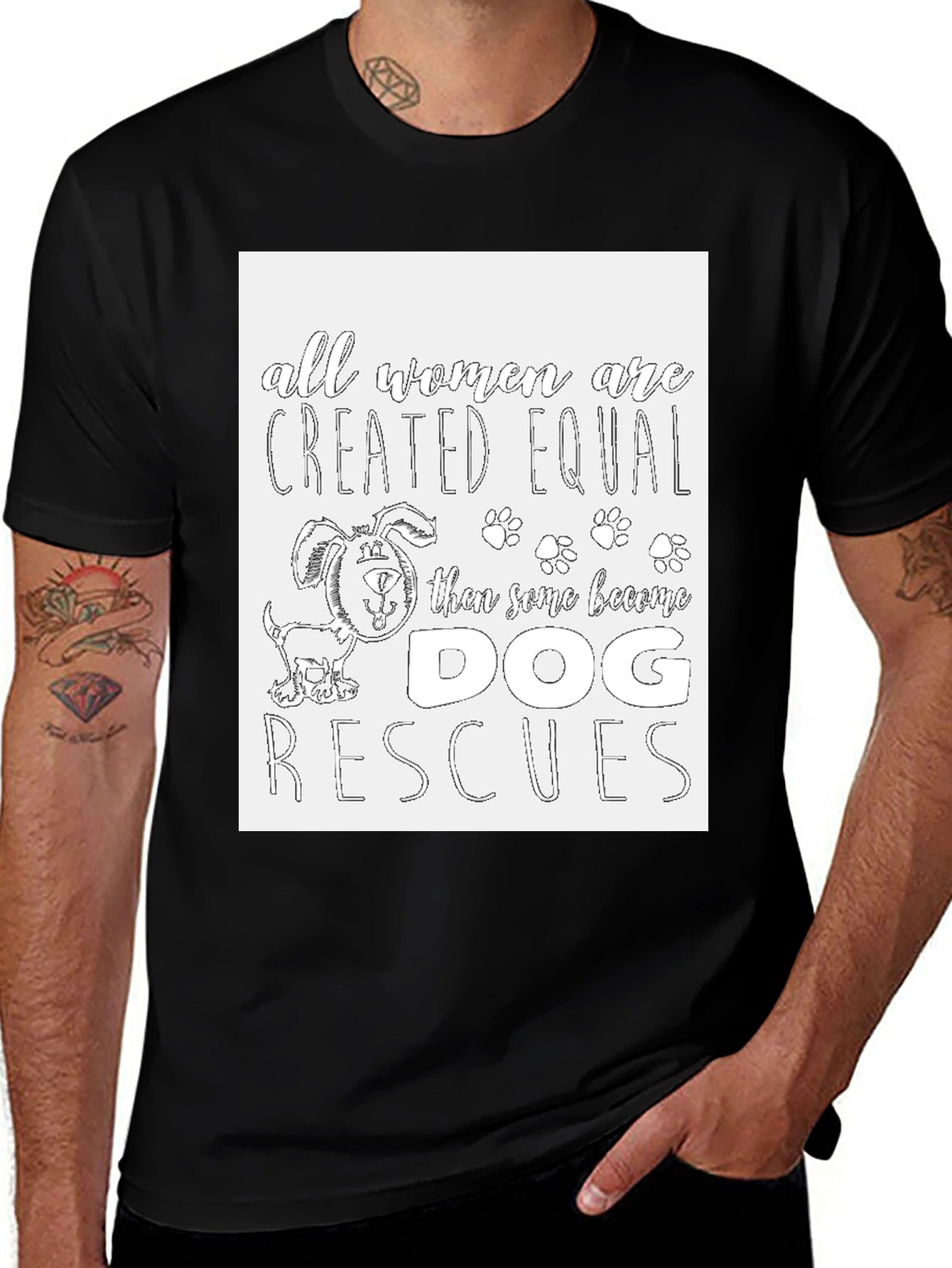 Dog Rescue Womens Graphic T-Shirt