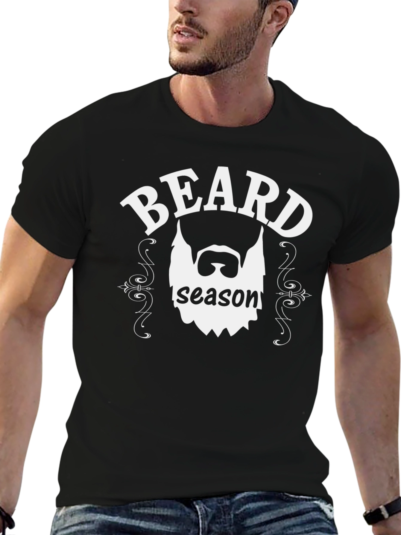 Beard Season Graphic Tee - Black Cotton T-Shirt