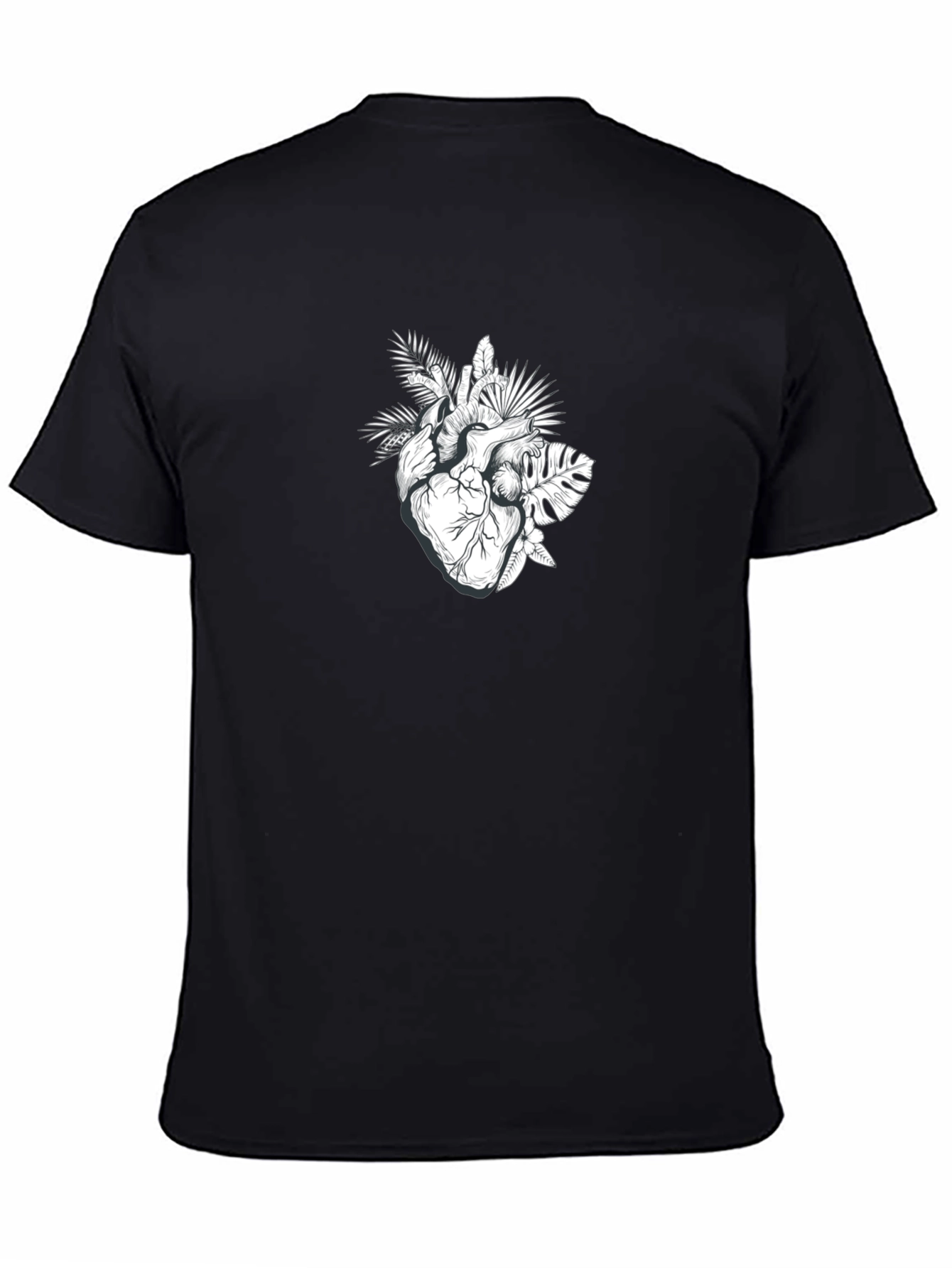 Botanical Heart Graphic Tee - Black