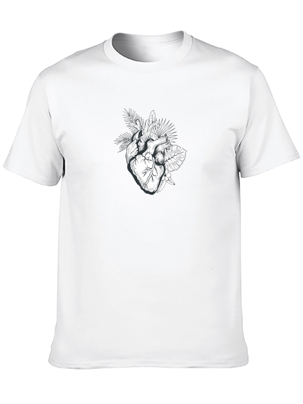 Botanical Heart Graphic Tee - Black