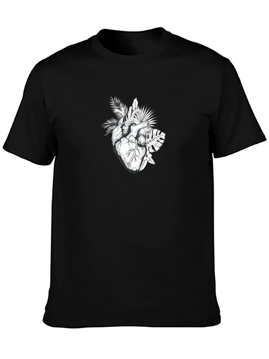 Botanical Heart Graphic Tee - Black