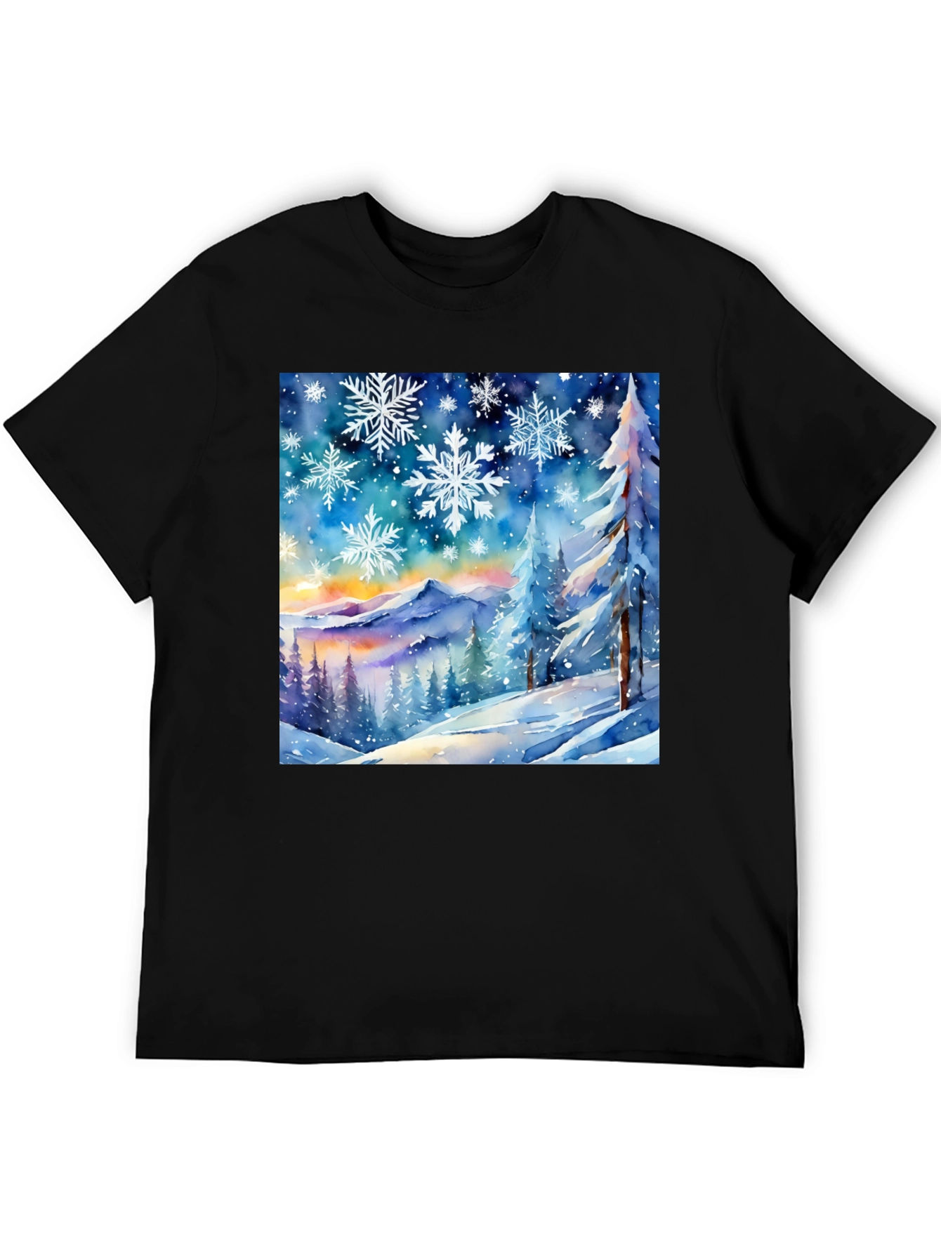 Winter Wonderland Watercolor Graphic T-Shirt
