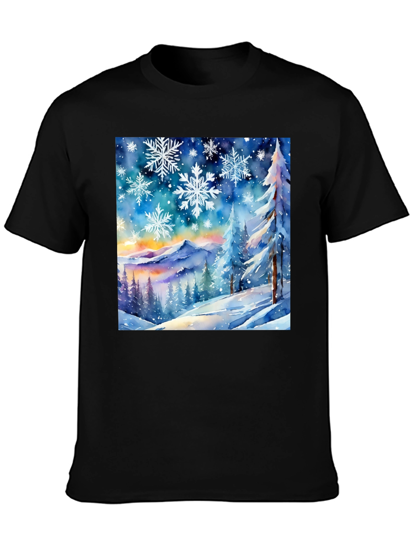 Winter Wonderland Watercolor Graphic T-Shirt