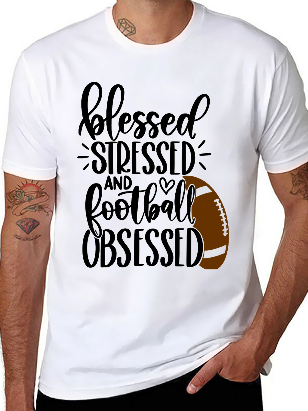 Blessed Stressed Football Obsessed T-Shirt