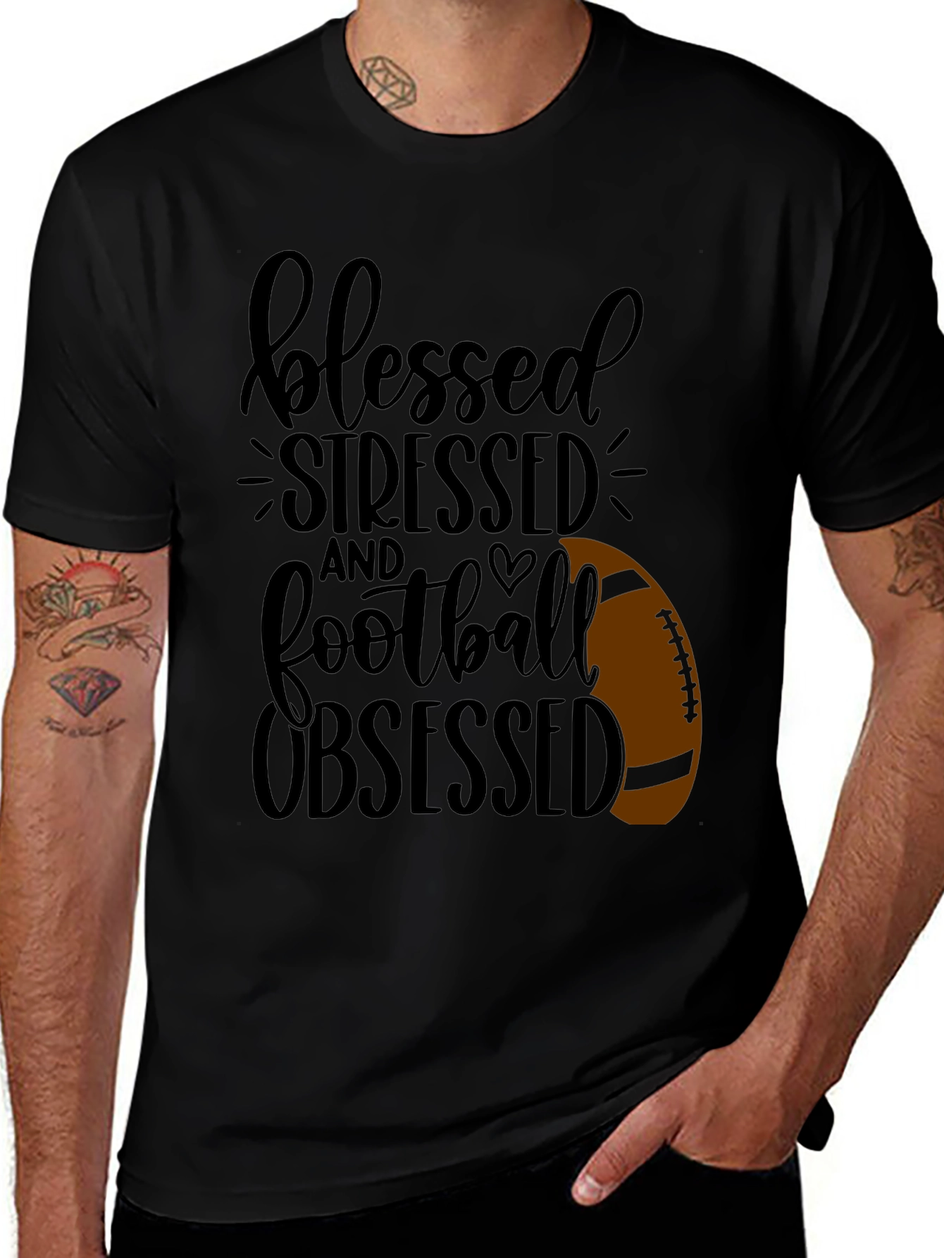 Blessed Stressed Football Obsessed T-Shirt