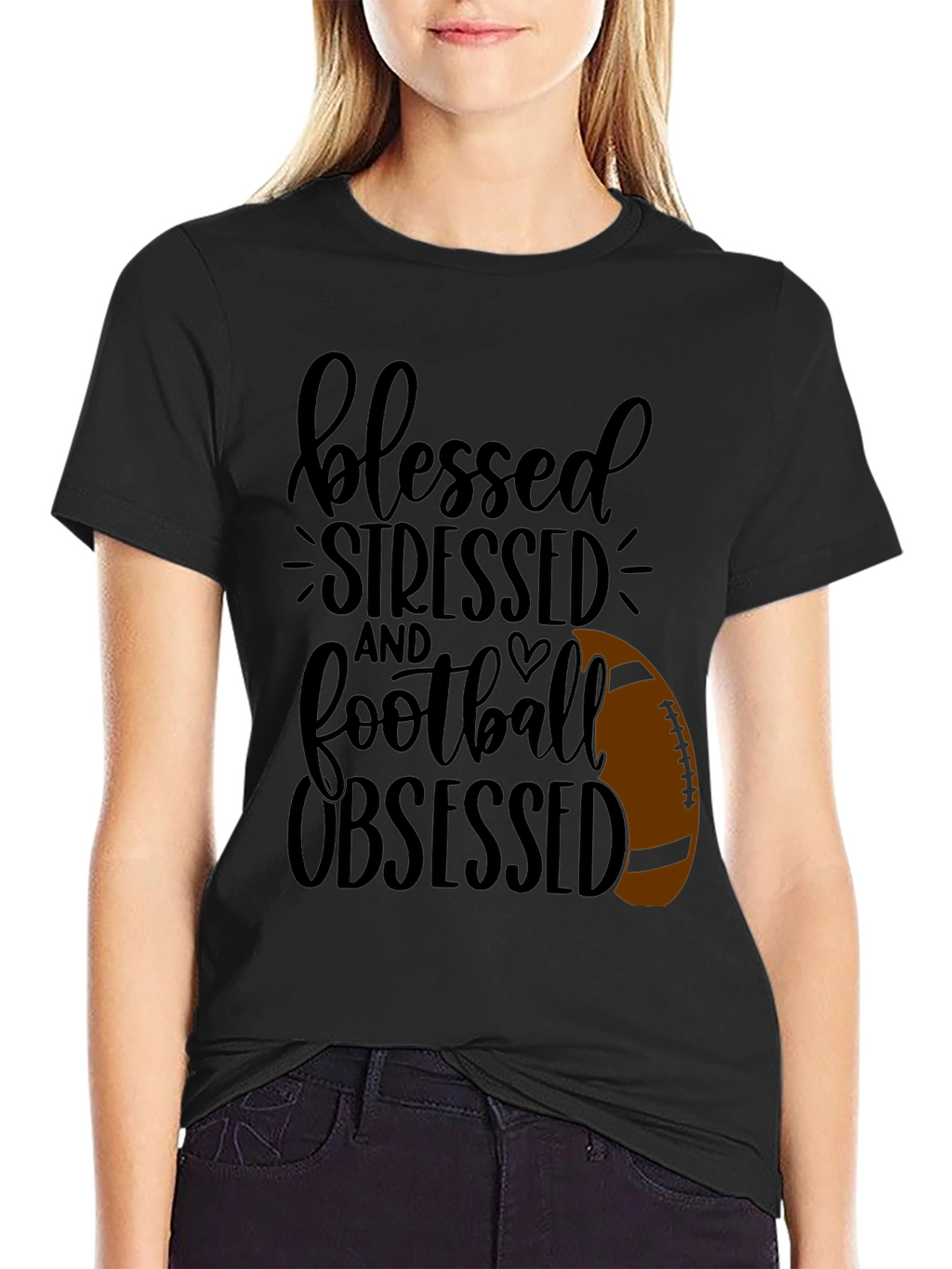 Blessed Stressed Football Obsessed T-Shirt