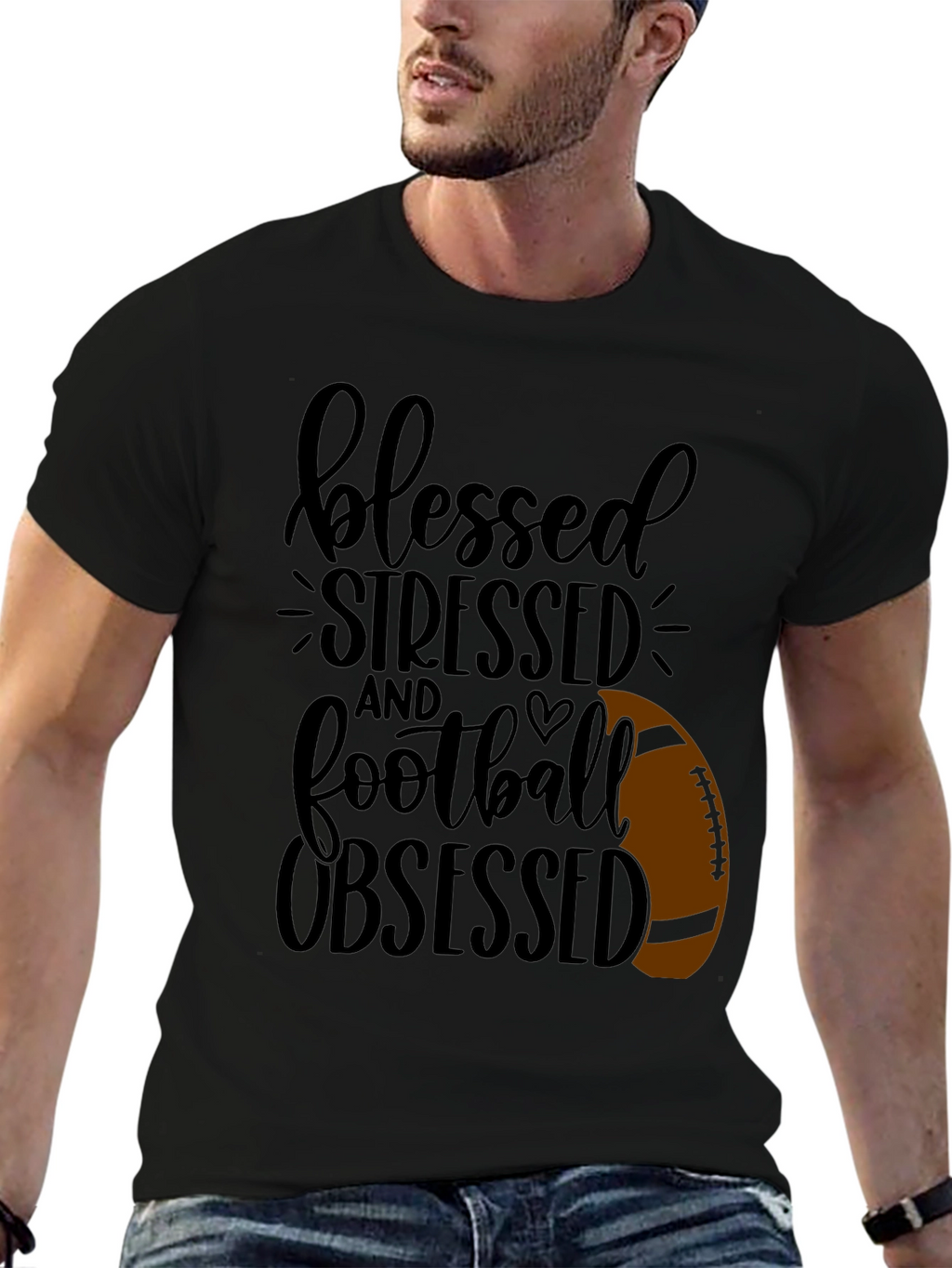 Blessed Stressed Football Obsessed T-Shirt
