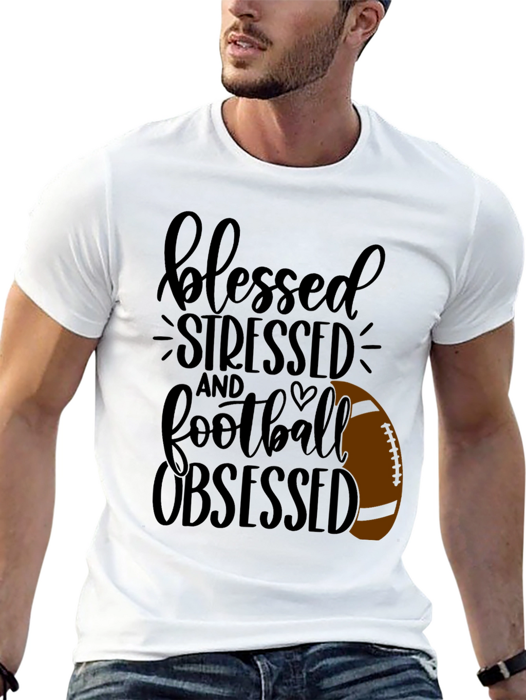 Blessed Stressed Football Obsessed T-Shirt