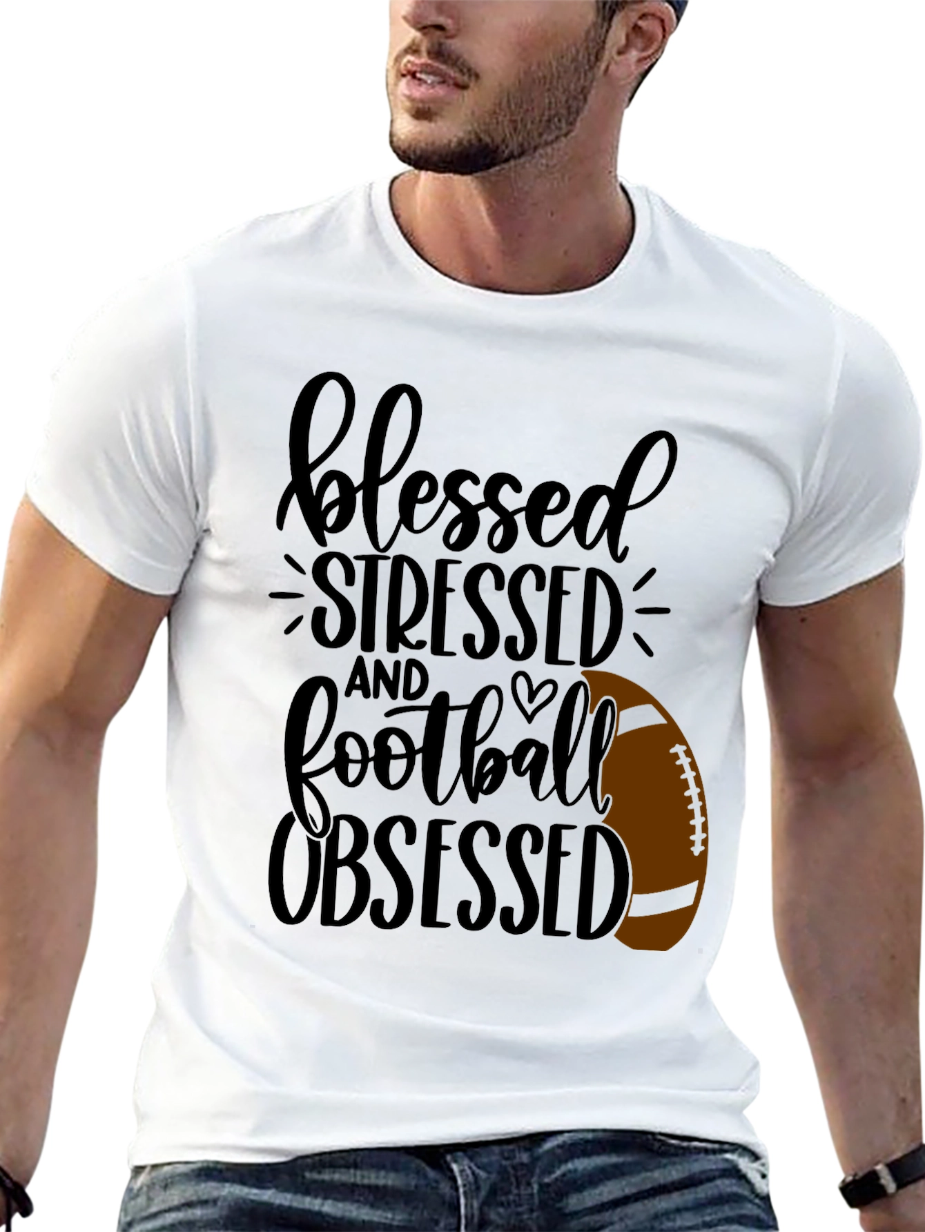 Blessed Stressed Football Obsessed T-Shirt