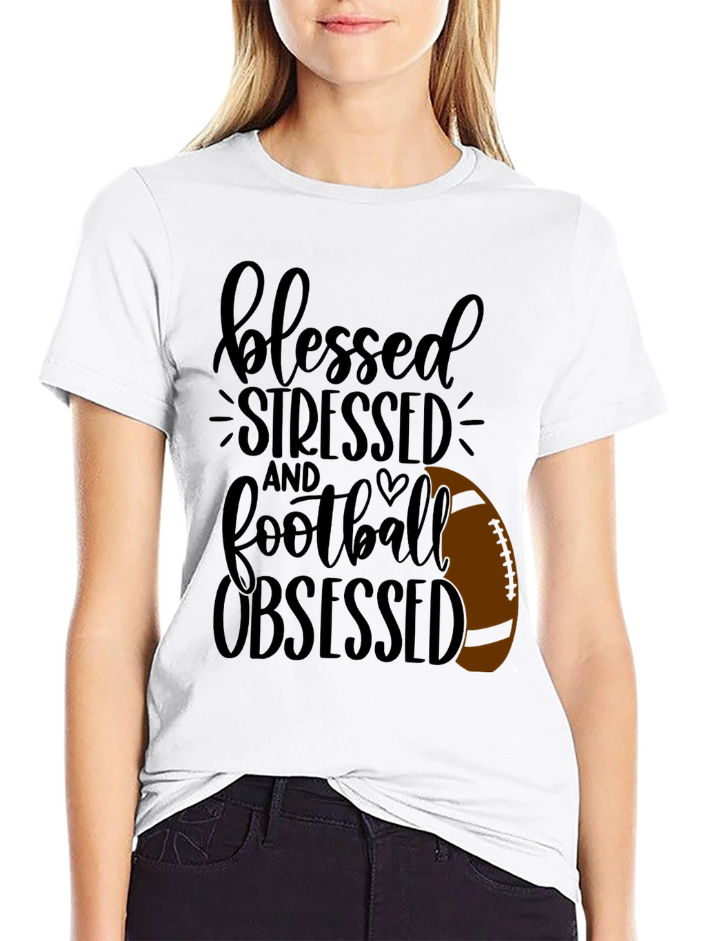 Blessed Stressed Football Obsessed T-Shirt