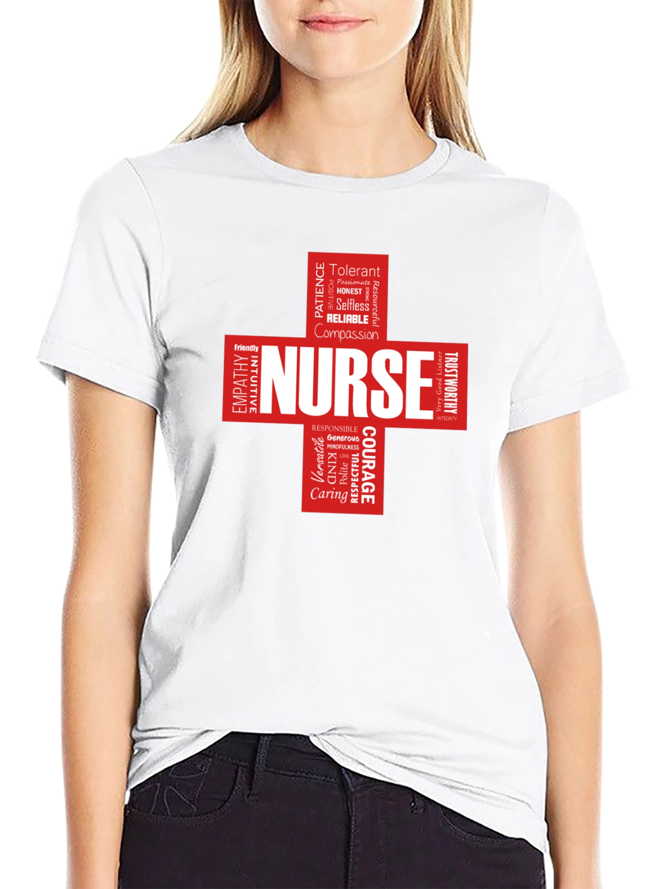 Nurse Word Cloud Black T-Shirt