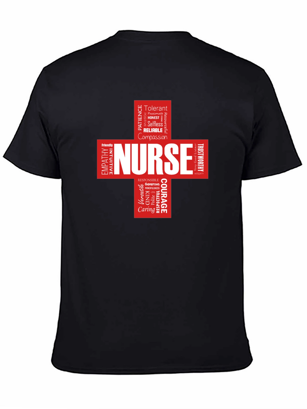 Nurse Word Cloud Black T-Shirt