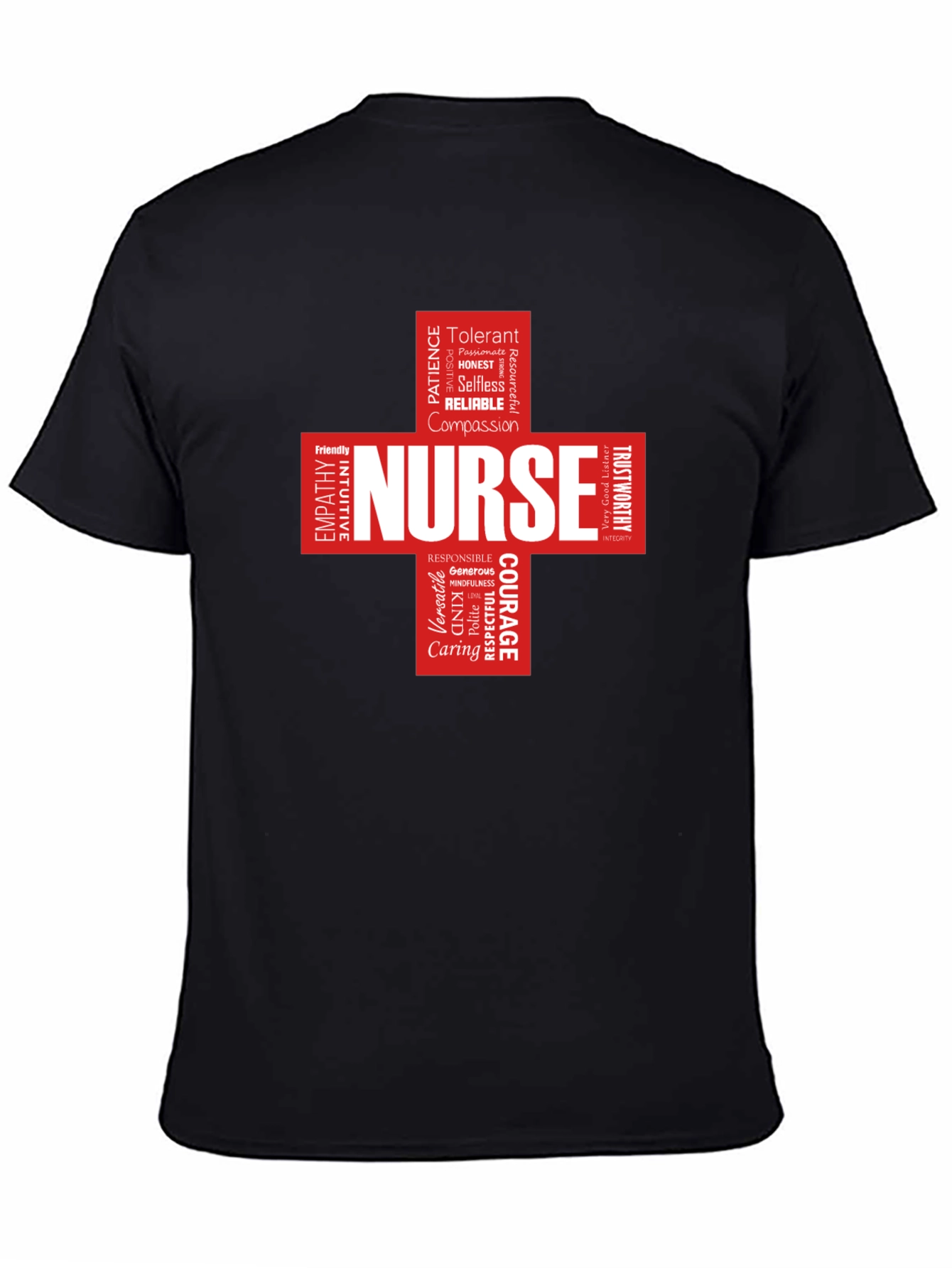 Nurse Word Cloud Black T-Shirt