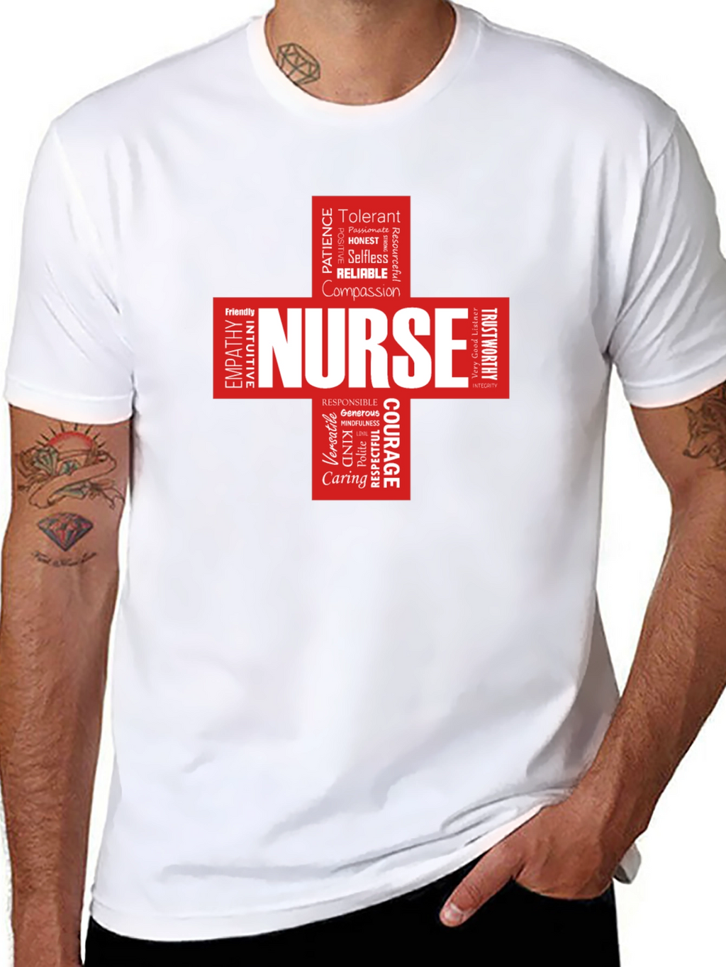 Nurse Word Cloud Black T-Shirt