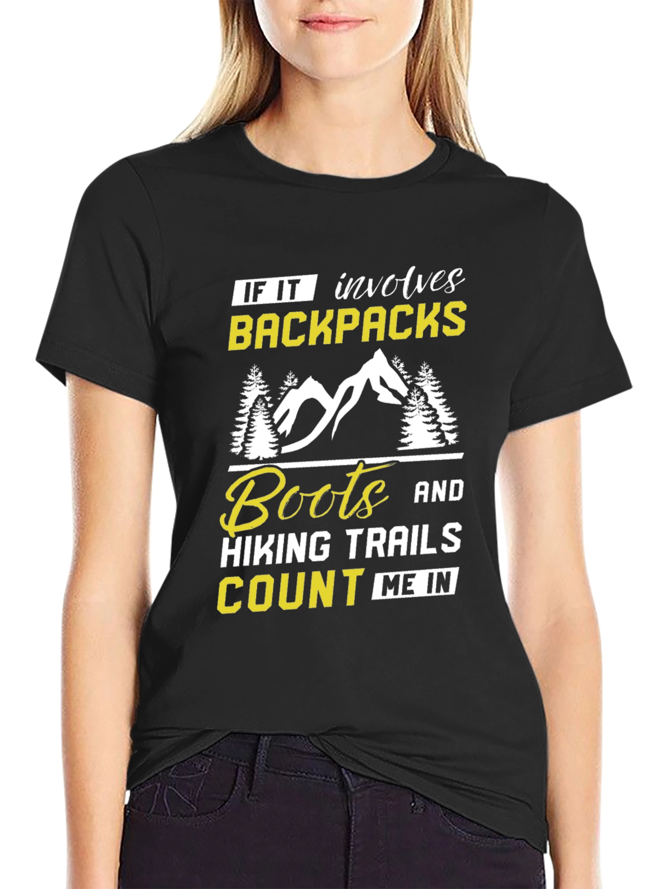 Hiking Graphic T-Shirt - Backpacks Boots Trails Tee