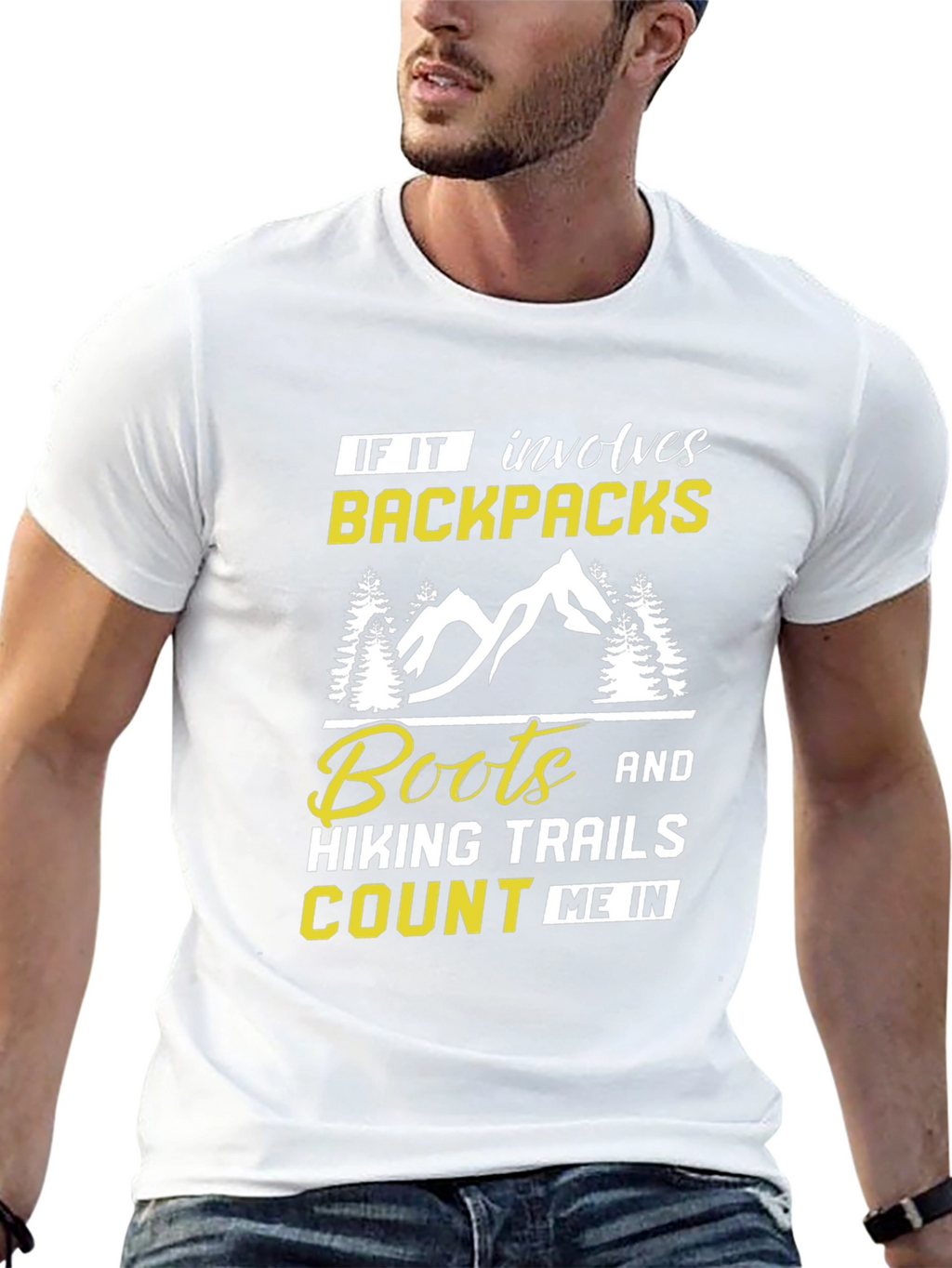 Hiking Graphic T-Shirt - Backpacks Boots Trails Tee