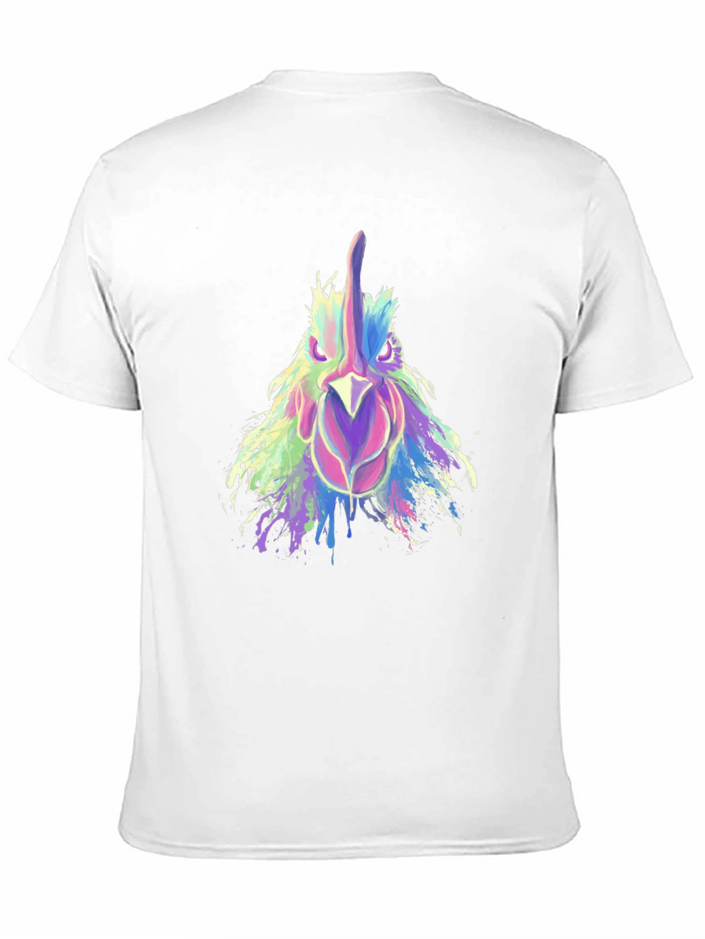 Abstract Rooster Graphic Print Black T-Shirt