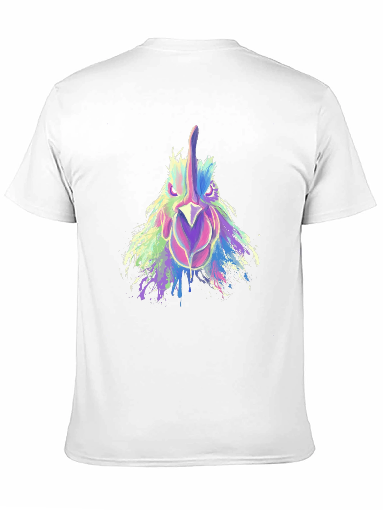 Abstract Rooster Graphic Print Black T-Shirt