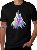 Abstract Rooster Graphic Print Black T-Shirt