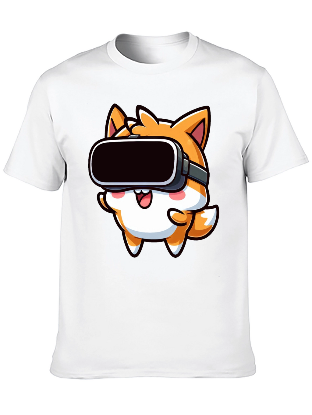 VR Fox Black T-Shirt - Cute Gamer Tee