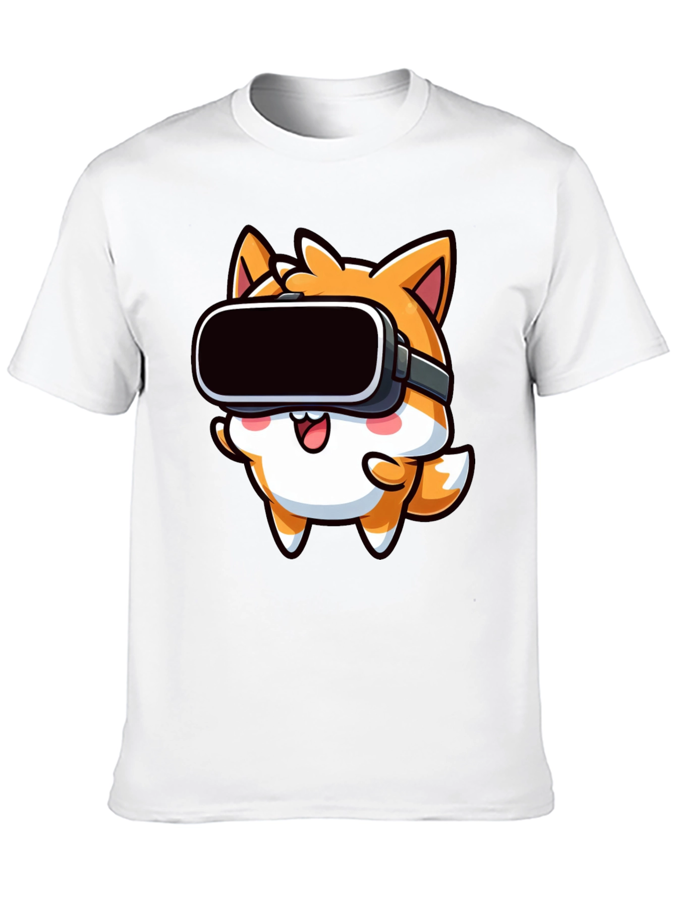 VR Fox Black T-Shirt - Cute Gamer Tee