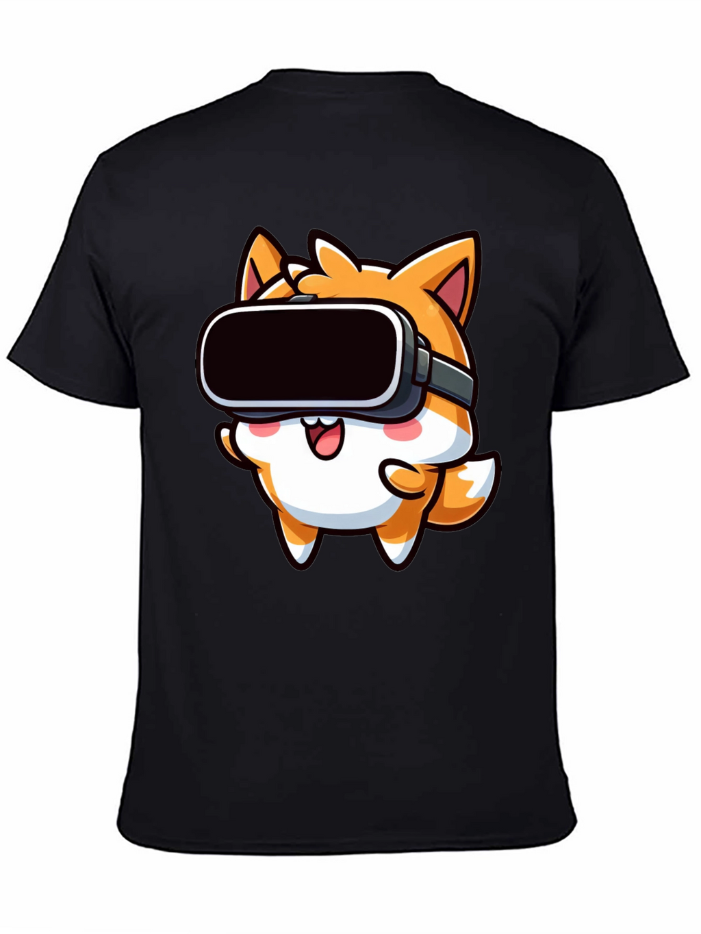 VR Fox Black T-Shirt - Cute Gamer Tee