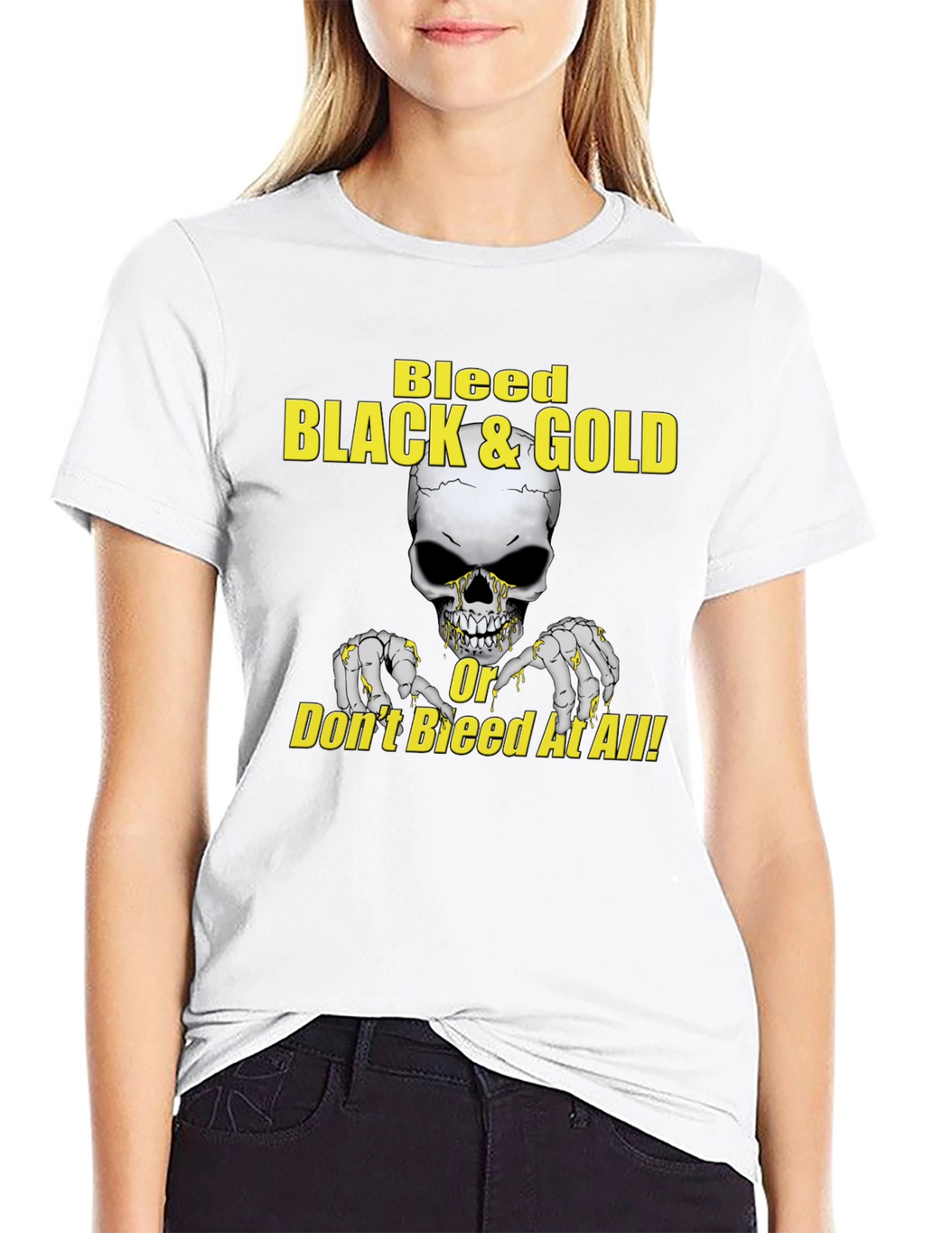 Bleed Black & Gold Skull Graphic Tee