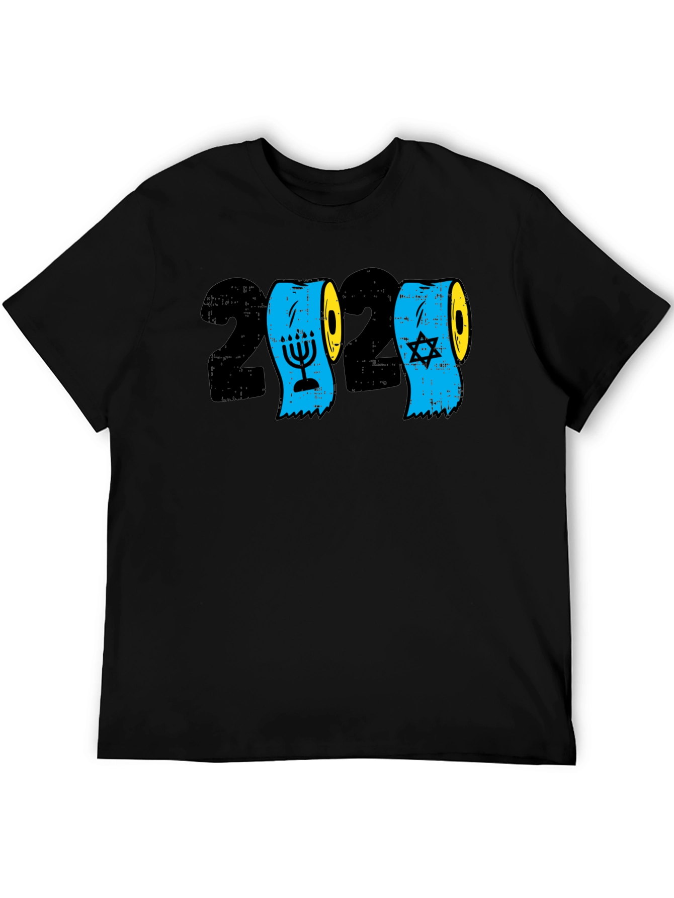 2020 Toilet Paper Hanukkah Star of David Mens Black T-Shirt