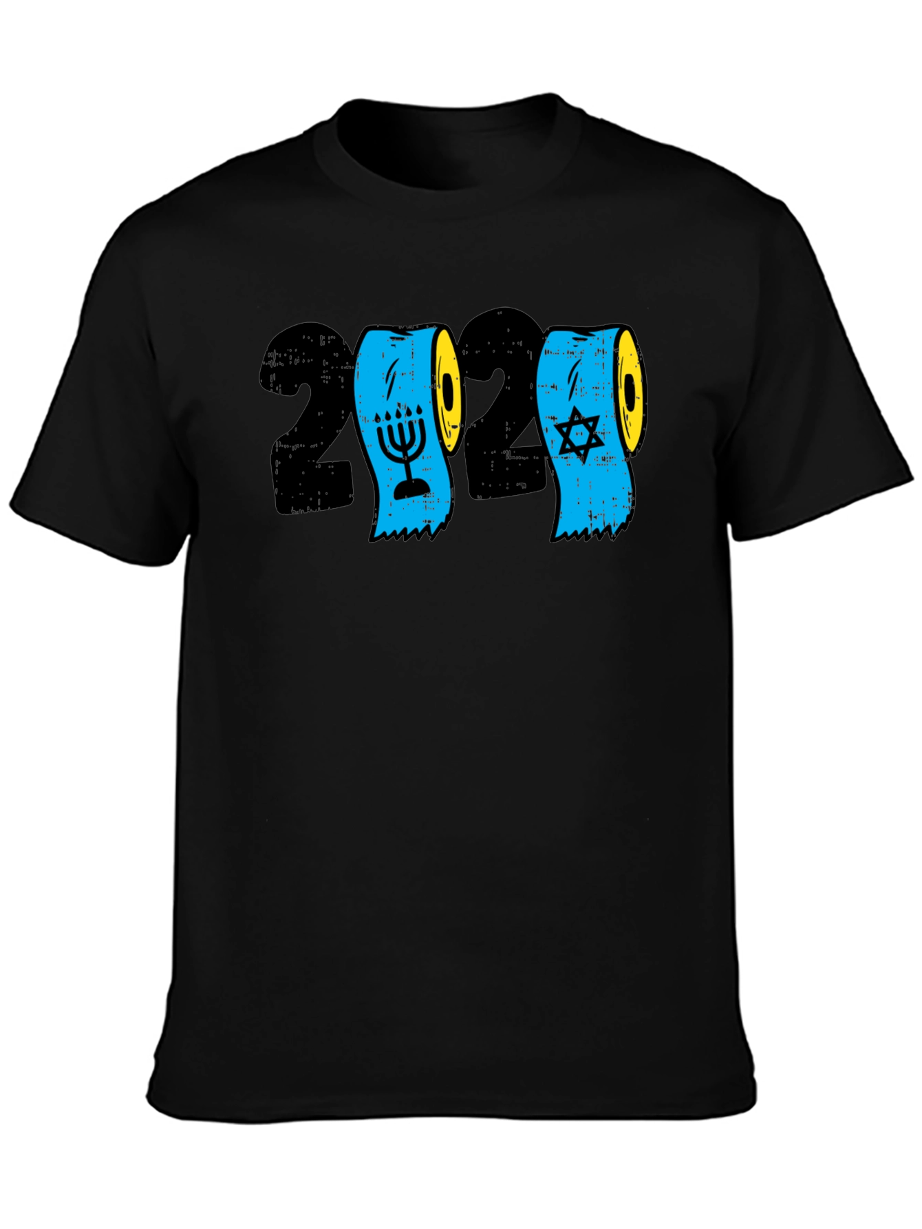 2020 Toilet Paper Hanukkah Star of David Mens Black T-Shirt
