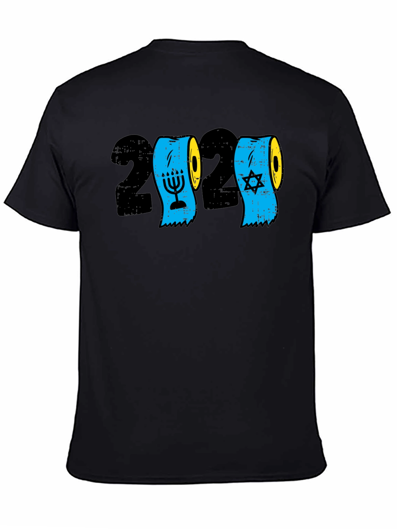 2020 Toilet Paper Hanukkah Star of David Mens Black T-Shirt