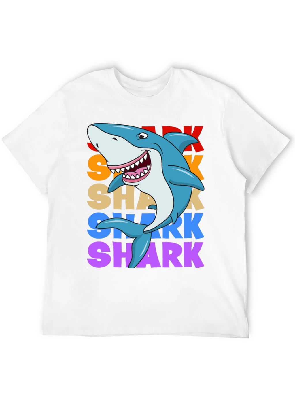 Shark Graphic Print T-Shirt - Black