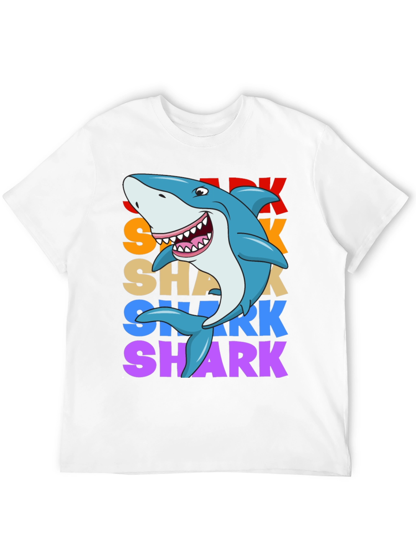 Shark Graphic Print T-Shirt - Black
