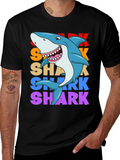 Shark Graphic Print T-Shirt - Black