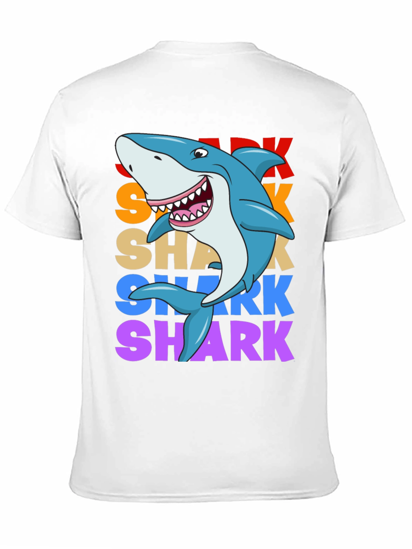Shark Graphic Print T-Shirt - Black
