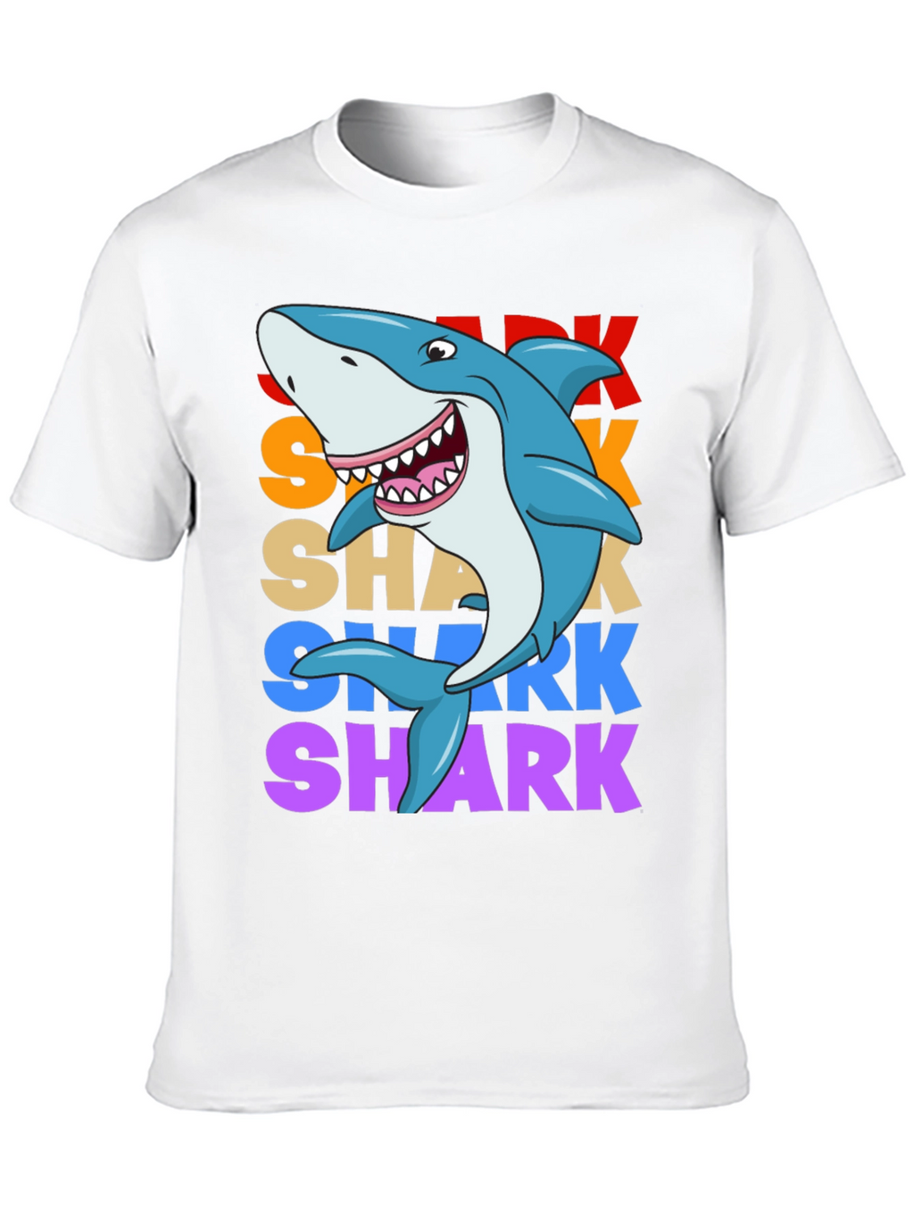 Shark Graphic Print T-Shirt - Black
