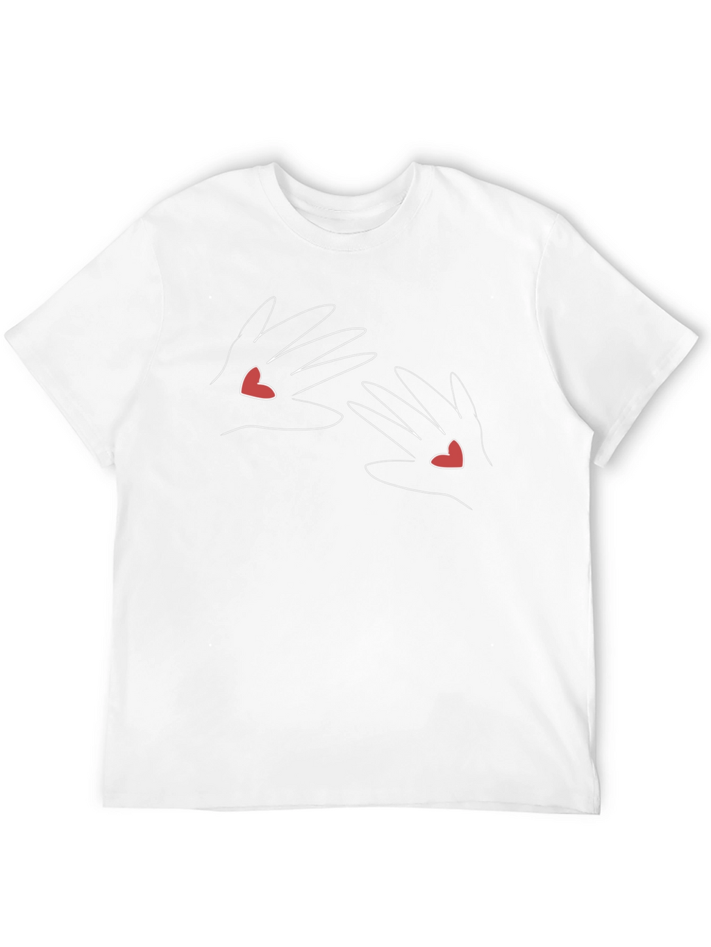 Hands Heart T-Shirt - Modern Minimalist Design