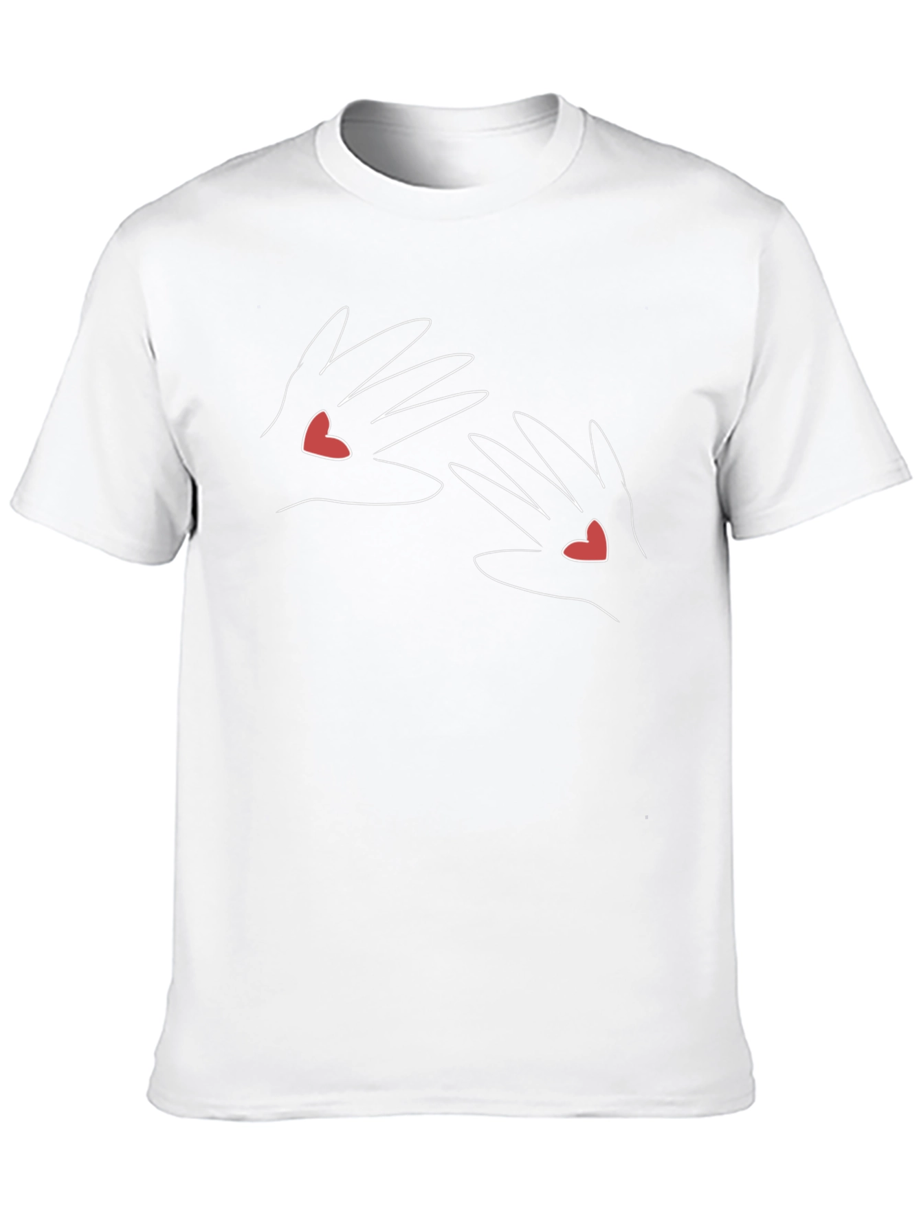 Hands Heart T-Shirt - Modern Minimalist Design
