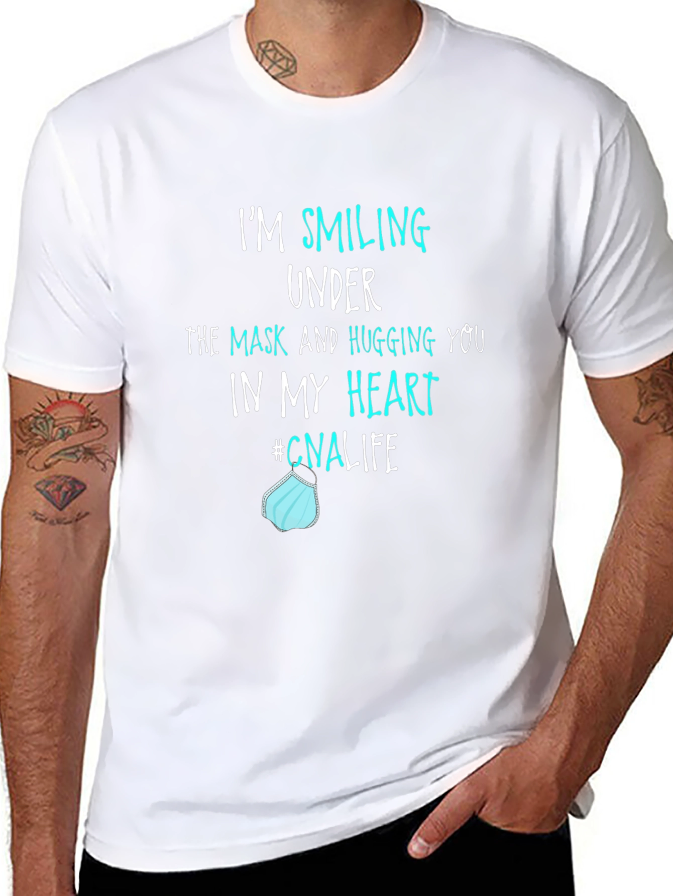 Smiling Under Mask CNA Life T-Shirt