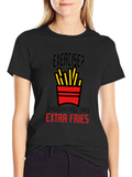Exercise? Extra Fries Graphic T-Shirt