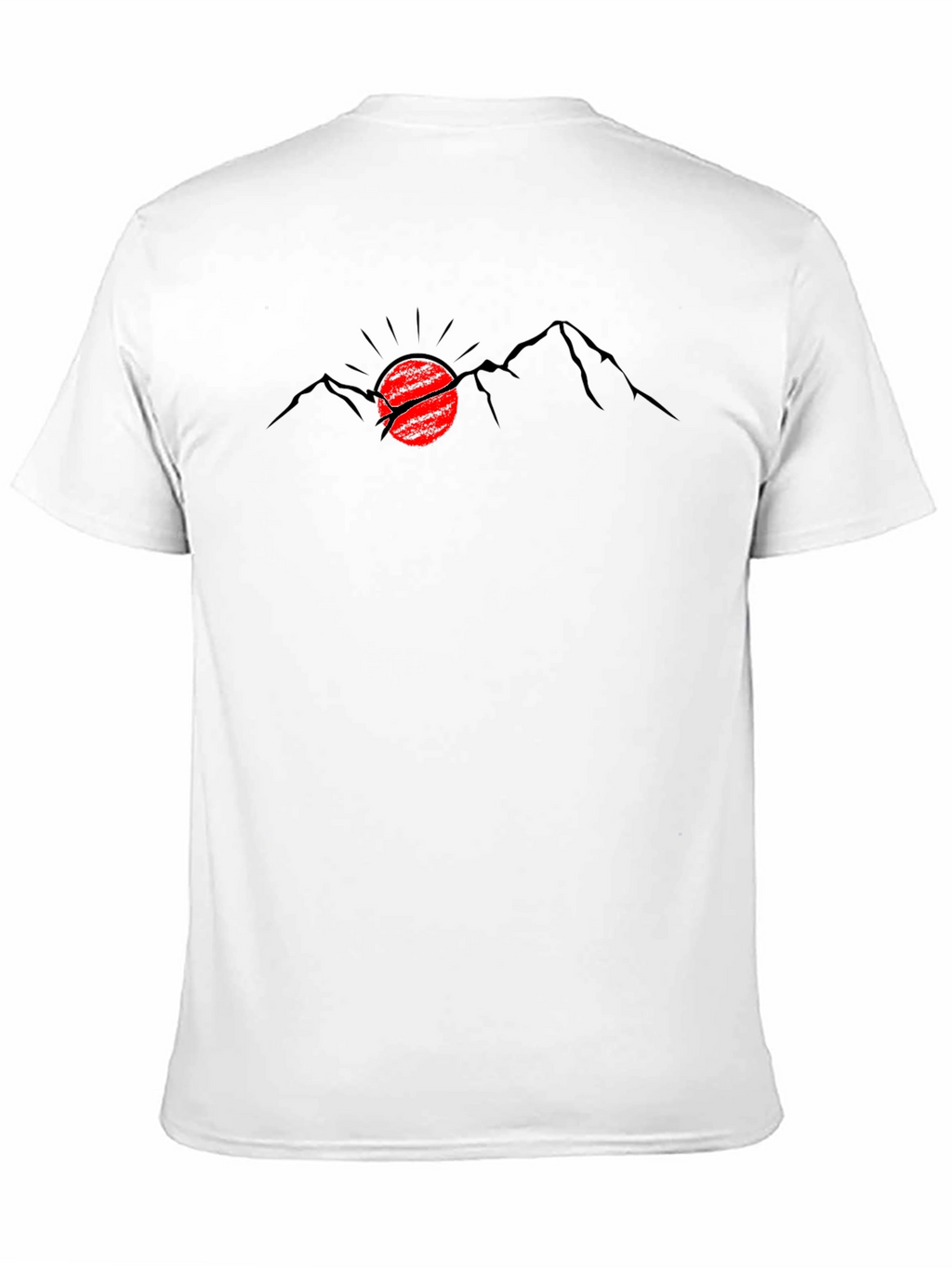 Mountain Sunset Graphic Tee - Black Cotton