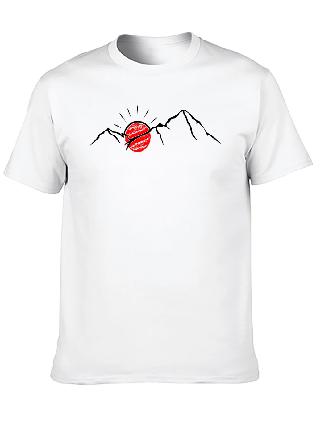 Mountain Sunset Graphic Tee - Black Cotton