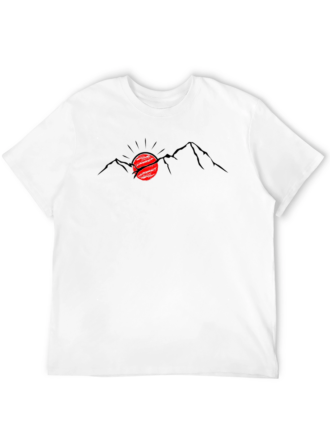 Mountain Sunset Graphic Tee - Black Cotton