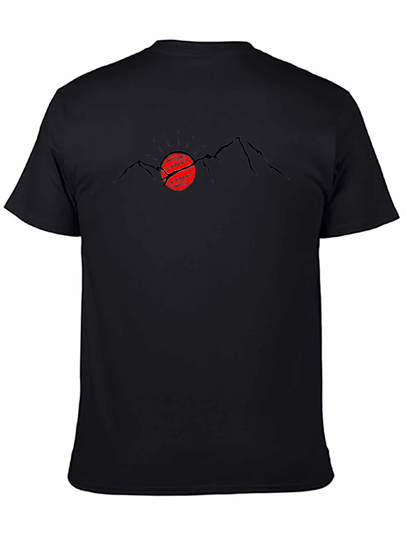 Mountain Sunset Graphic Tee - Black Cotton