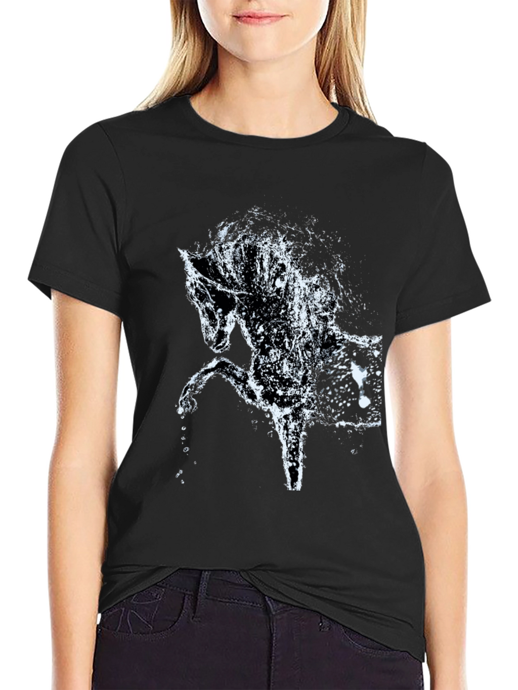 Black Horse Water Splash Graphic Tee