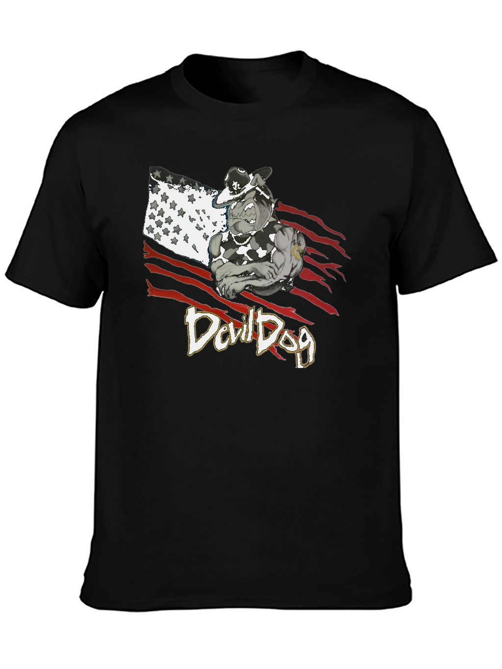 Devil Dog Graphic Tee - Patriotic Bulldog T-Shirt