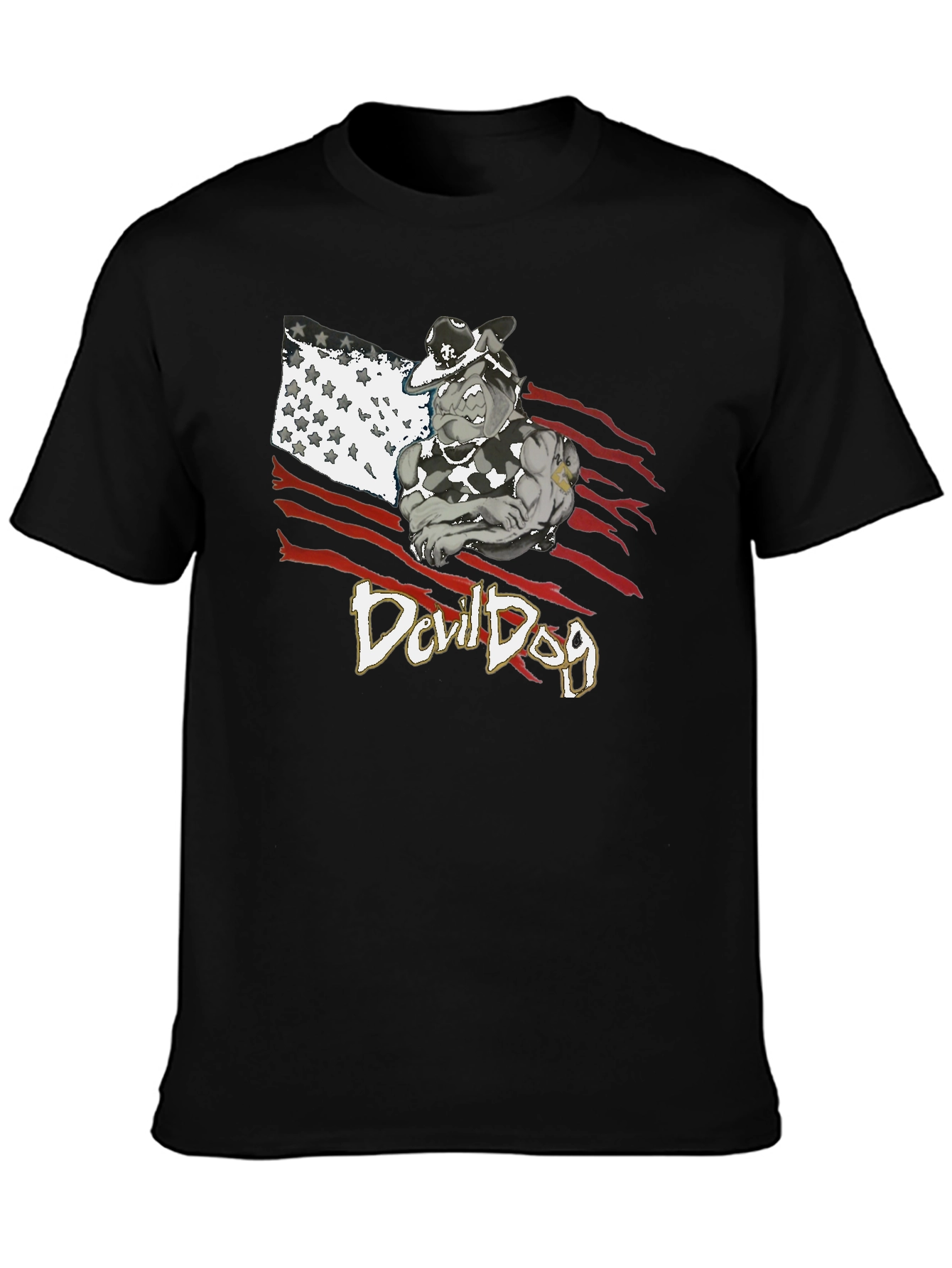 Devil Dog Graphic Tee - Patriotic Bulldog T-Shirt