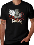 Devil Dog Graphic Tee - Patriotic Bulldog T-Shirt