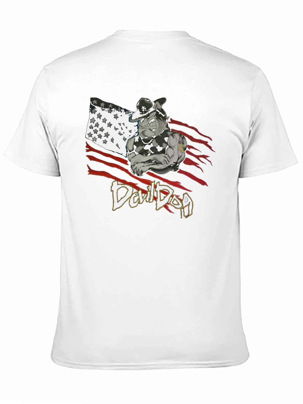 Devil Dog Graphic Tee - Patriotic Bulldog T-Shirt